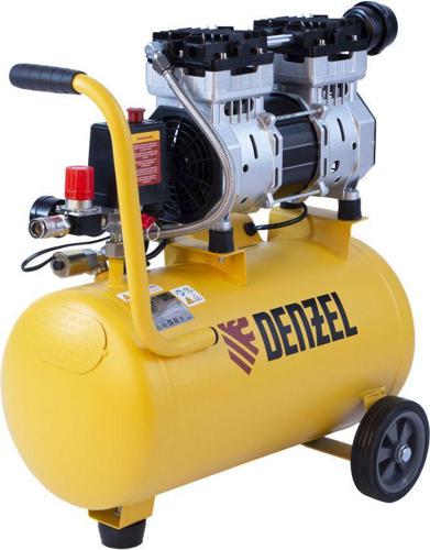 Компрессор поршневой Denzel DLS950/24 безмасляный 165л/мин 24л 950Вт желтый/черный