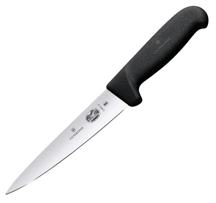 Нож кухонный Victorinox Fibrox (5.5603.18) стальной универсальный лезв.180мм прямая заточка черный