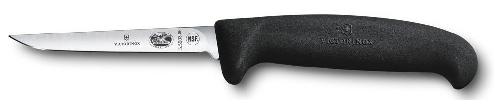 Нож кухонный Victorinox Fibrox (5.5903.09) стальной разделочный для птицы лезв.90мм прямая заточка черный