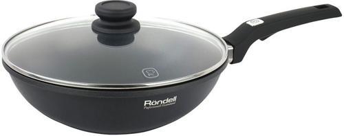 Сковорода ВОК (WOK) Rondell Point RDA-1349 круглая 28см покрытие: TriTitan ручка несъемная (с крышкой) графитовый