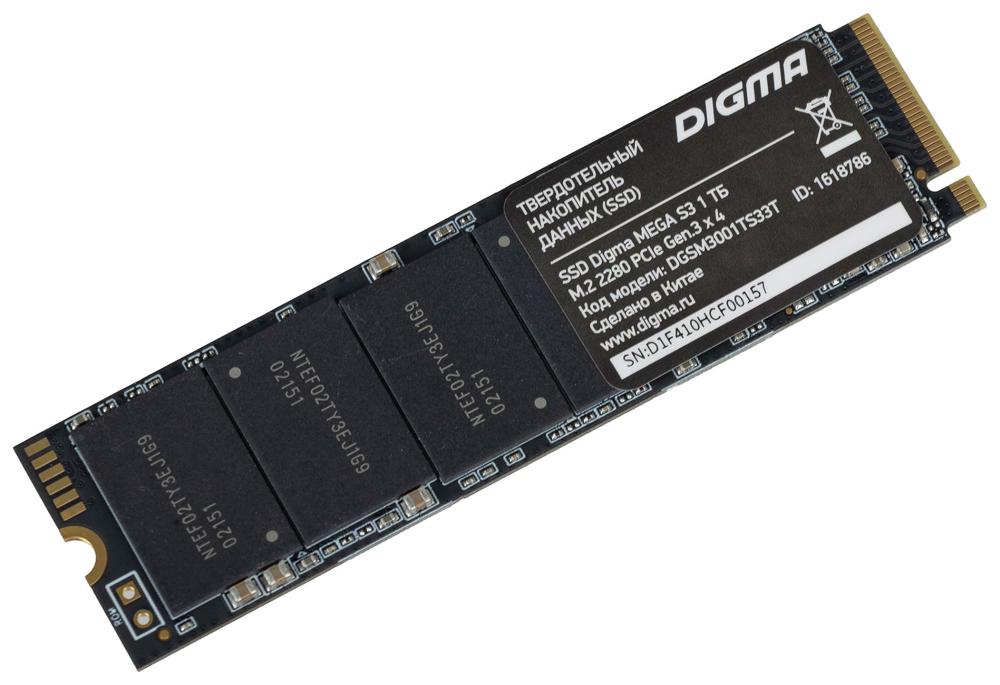 Накопитель SSD Digma PCIe 3.0 x4 1TB DGSM3001TS33T Mega S3 M.2 2280