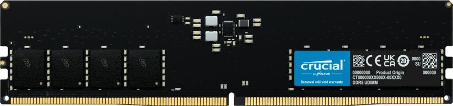 Память DDR5 16Gb 4800MHz Crucial CT16G48C40U5 RTL PC5-38400 CL40 DIMM 288-pin 1.1В dual rank