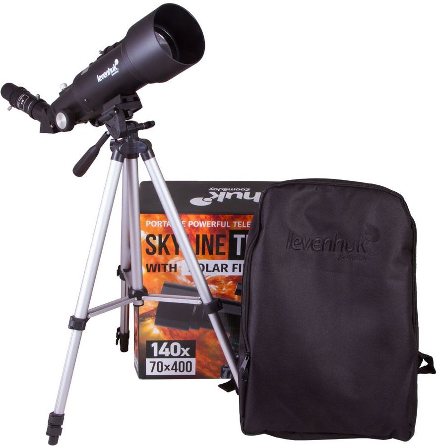 Телескоп Levenhuk Skyline Travel Sun 70 рефрактор d70 fl400мм 200x черный