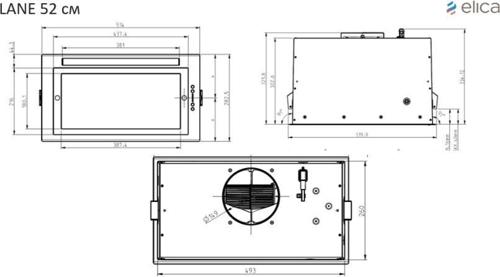 Вытяжка встраиваемая Elica LANE IX/A/52 нержавеющая сталь управление: кнопочное (1 мотор)