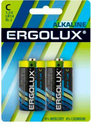 Батарея Ergolux Alkaline LR14 BL-2 C 8450mAh (2шт) блистер