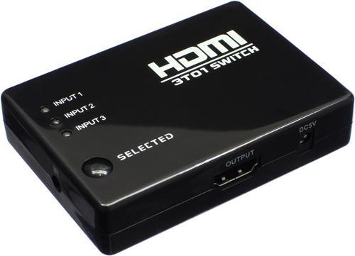 Переключатель аудио-видео Premier HDMI (f)/HDMI (f)/HDMI (f) черный (7004)
