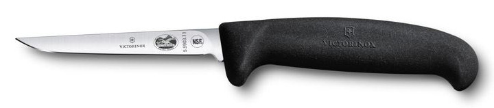 Нож кухонный Victorinox Fibrox (5.5903.11) стальной разделочный для птицы лезв.110мм прямая заточка черный
