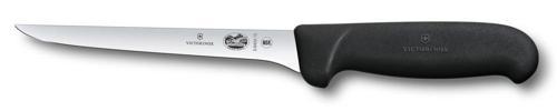 Нож кухонный Victorinox Fibrox (5.6403.15) стальной обвалочный для мяса лезв.150мм прямая заточка черный