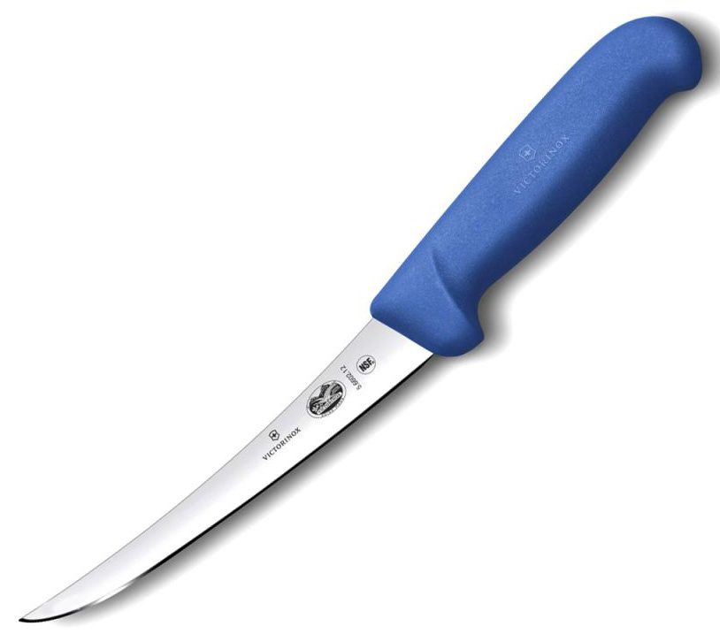 Нож кухонный Victorinox Fibrox (5.6602.15) стальной обвалочный лезв.150мм прямая заточка синий