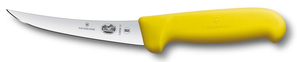 Нож кухонный Victorinox Fibrox (5.6608.12) стальной обвалочный лезв.120мм прямая заточка желтый