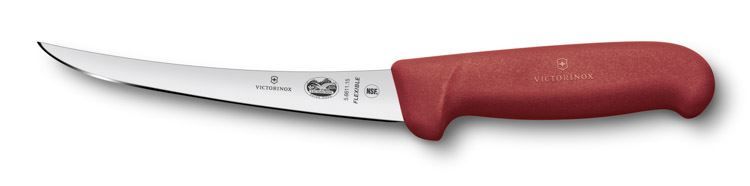 Нож кухонный Victorinox Fibrox (5.6611.15) стальной разделочный лезв.150мм прямая заточка красный