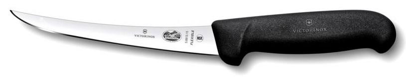 Нож кухонный Victorinox Fibrox (5.6613.12) стальной обвалочный лезв.120мм прямая заточка черный