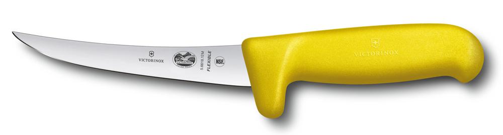 Нож кухонный Victorinox Fibrox (5.6618.12M) стальной разделочный лезв.120мм прямая заточка желтый