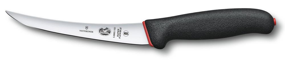 Нож кухонный Victorinox Fibrox (5.6663.15D) стальной разделочный лезв.150мм прямая заточка черный