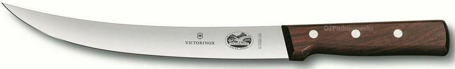 Нож кухонный Victorinox Wood (5.7200.25) стальной разделочный лезв.250мм прямая заточка дерево