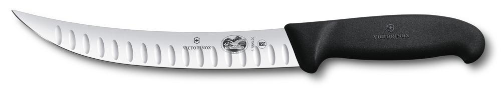 Нож кухонный Victorinox Fibrox (5.7223.20) стальной обвалочный лезв.200мм прямая заточка черный