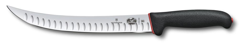 Нож кухонный Victorinox Fibrox Dual Grip Slaughter (5.7223.25D) стальной для забоя/разделки лезв.250мм прямая заточка черный