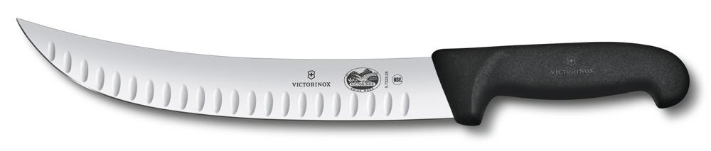 Нож кухонный Victorinox Fibrox (5.7323.25) стальной обвалочный лезв.250мм прямая заточка черный