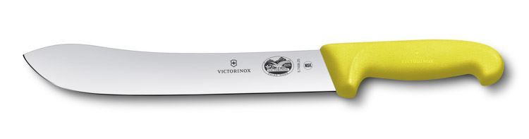 Нож Victorinox Fibrox (5.7408.25) стальной для забоя/разделки лезв.250мм прямая заточка желтый
