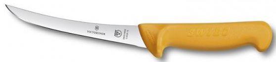 Нож кухонный Victorinox Swibo (5.8406.16) стальной обвалочный для мяса лезв.160мм прямая заточка желтый