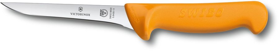 Нож кухонный Victorinox Swibo (5.8408.13) стальной обвалочный для мяса лезв.130мм прямая заточка желтый