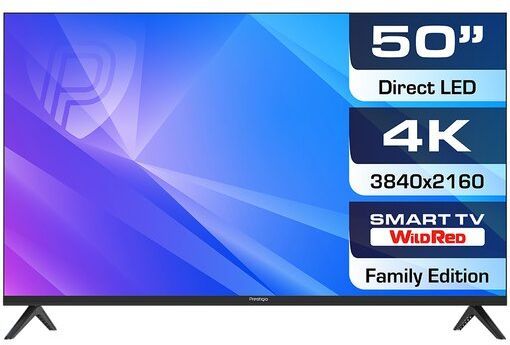 Телевизор LED Prestigio 50" PTV50SS06XCISBK Top WR черный Ultra HD 50Hz DVB-T DVB-T2 DVB-C DVB-S2 USB WiFi Smart TV (RUS)