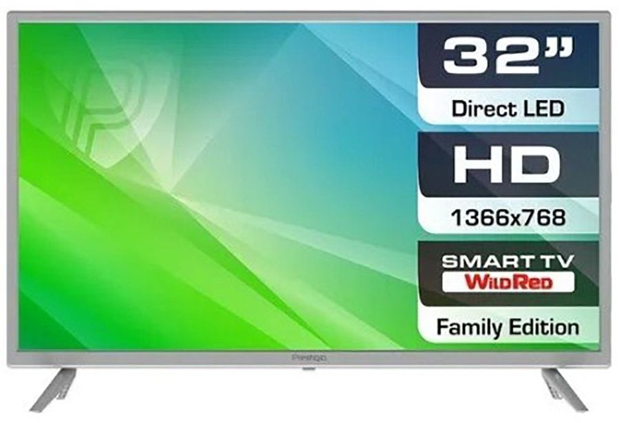 Телевизор LED Prestigio 32" PTV32SS06ZCISML Top WR серебристый HD READY 50Hz DVB-T DVB-T2 DVB-C DVB-S2 USB WiFi Smart TV (RUS)