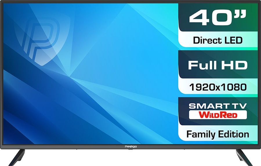 Телевизор LED Prestigio 40" PTV40SS06YCISBK черный FULL HD 50Hz DVB-T DVB-T2 DVB-C DVB-S2 WiFi Smart TV (RUS)