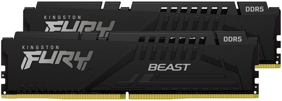 Память DDR5 2x16Gb 4800MHz Kingston KF548C38BBK2-32 Fury Beast RTL Gaming PC5-38400 CL38 DIMM 288-pin 1.1В kit single rank с радиатором Ret