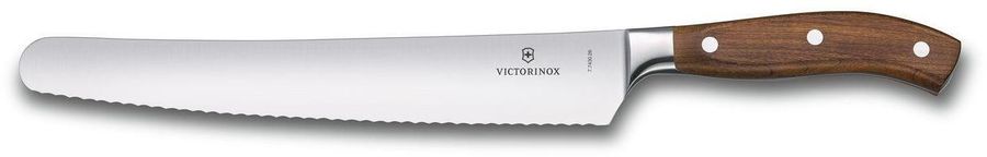 Нож кухонный Victorinox Grand Maitre Wood (7.7430.26G) кованый универсальный для хлеба лезв.260мм серрейт. заточка коричневый
