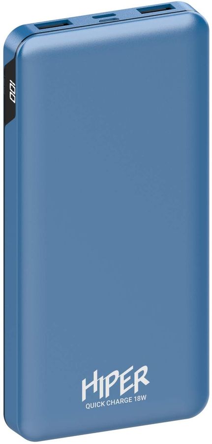 Мобильный аккумулятор Hiper MFX 10000 10000mAh QC PD 3A голубой (MFX 10000 BLUE)