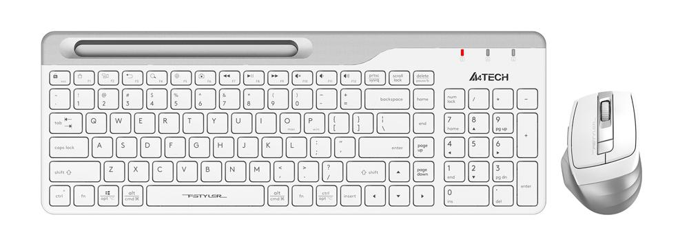 Клавиатура + мышь A4Tech Fstyler FB2535C клав:белый/серый мышь:белый/серый USB беспроводная Bluetooth/Радио slim (FB2535C ICY WHITE)
