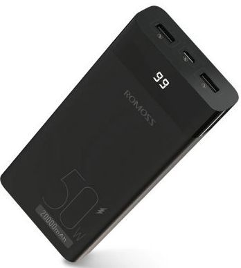 Мобильный аккумулятор Romoss PPD20 20000mAh 3A QC PD 2xUSB черный