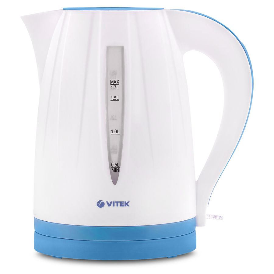 Чайник электрический Vitek VT-7031 1.7л. 2200Вт белый/голубой корпус: пластик (7031-VT)