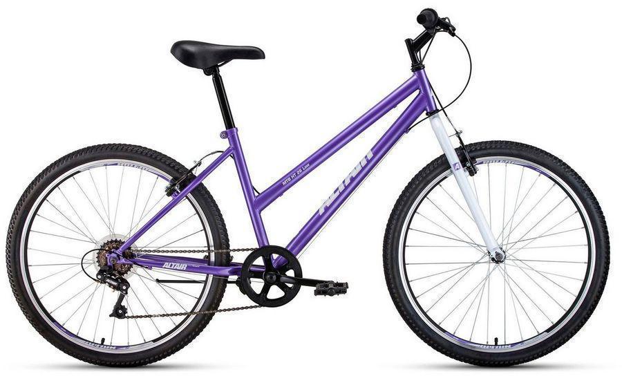 Велосипед Altair MTB HT 26 low (2021) горный рам.:17" кол.:26" фиолетовый/белый 14.7кг (RBKT1M166010)