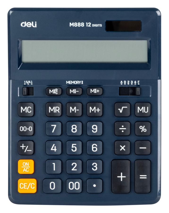 Калькулятор настольный Deli EM888F-blue синий 12-разр.