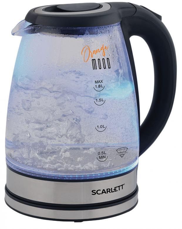 Чайник электрический Scarlett SC-EK27G36 1.8л. 1800Вт черный (корпус: стекло)