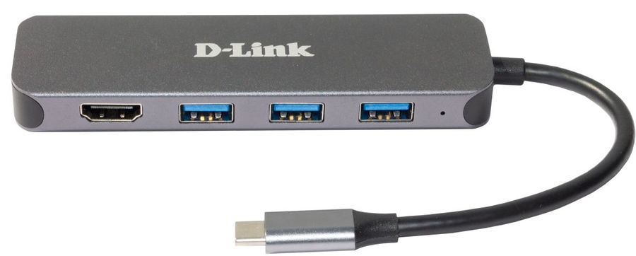 Разветвитель USB-C D-Link DUB-2333 5порт. серебристый (DUB-2333/A1A)