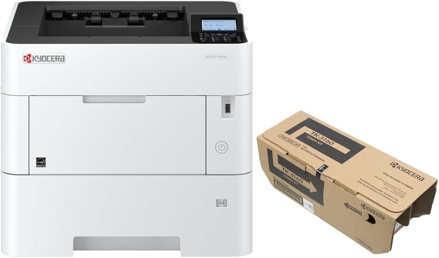 Принтер лазерный Kyocera P3150dn A4 Duplex Net (в комплекте: + картридж)