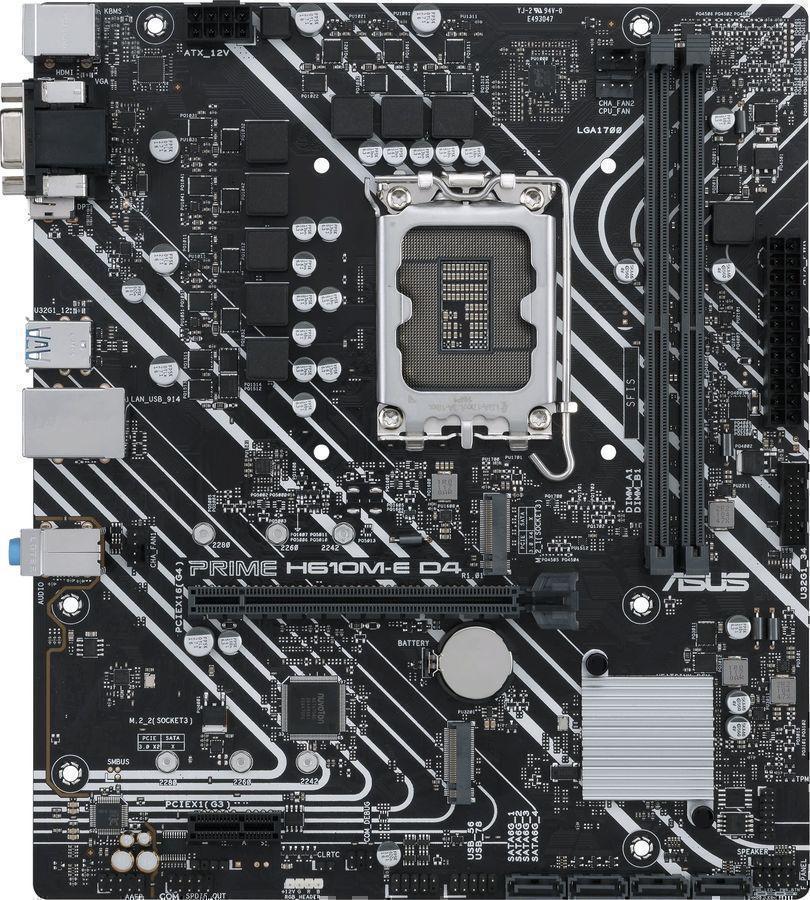 Материнская плата Asus PRIME H610M-E D4 Soc-1700 Intel H610 2xDDR4 mATX AC`97 8ch(7.1) GbLAN RAID+VGA+HDMI+DP