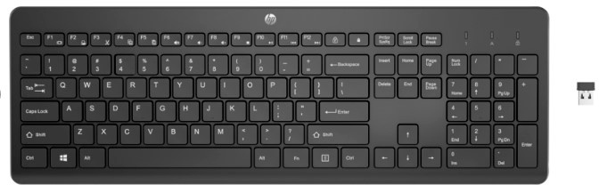 Клавиатура HP 230 черный USB беспроводная