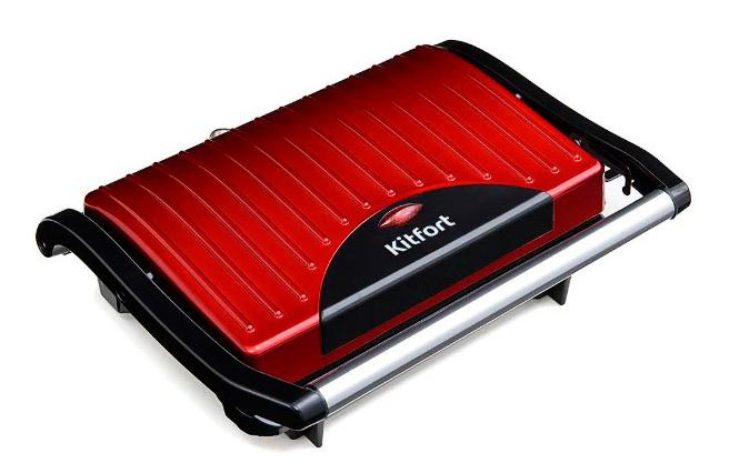 Сэндвичница Kitfort KT-1609 Panini Maker 640Вт красный/черный