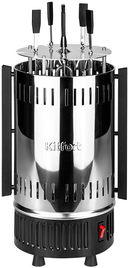 Шашлычница электрическая Kitfort KT-1405 900Вт серебристый
