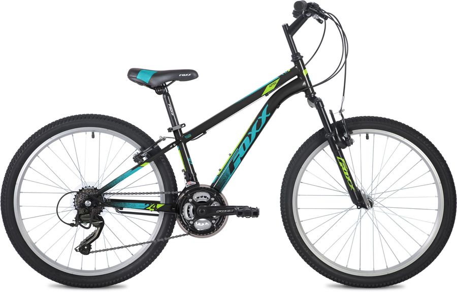 Велосипед Foxx Aztec (2021) горный (подростк.) рам.:12" кол.:24" черный 17.8кг (24SHV.AZTEC.12BK2)