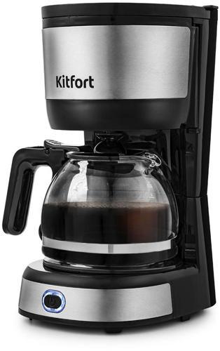 Кофеварка капельная Kitfort КТ-730 650Вт черный/нержавеющая сталь