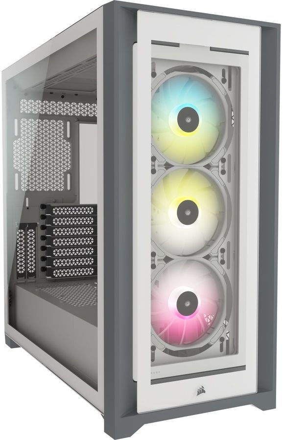 Корпус Corsair iCUE 5000X RGB белый без БП ATX 6x120mm 6x140mm 2xUSB3.0 audio bott PSU