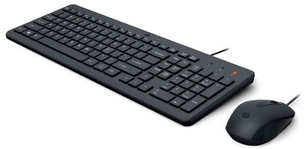 Клавиатура + мышь HP Wired Combo 150 клав:черный мышь:черный USB