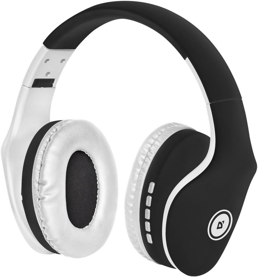 Наушники с микрофоном Defender FreeMotion B525 черный/белый накладные BT оголовье (63525)