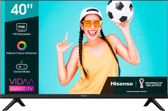 Телевизор LED Hisense 40" 40A4BG Frameless черный FULL HD 60Hz DVB-T DVB-T2 DVB-C DVB-S DVB-S2 USB WiFi Smart TV (RUS)
