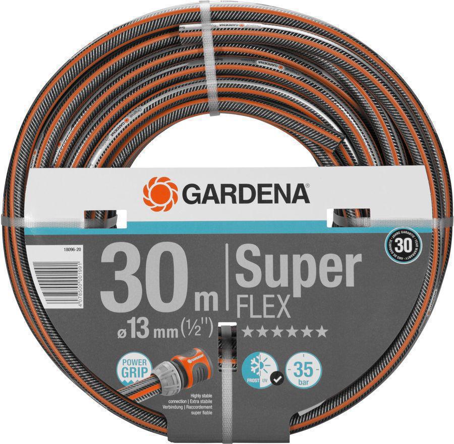 Шланг Gardena SuperFlex 1/2" 30м поливочный армированный черный/оранжевый (18096-20.000.00)